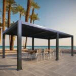 Garden Gazebo Aluminum Bioclimatic Louvered Pergola