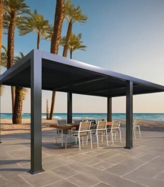 Garden Gazebo Aluminum Bioclimatic Louvered Pergola