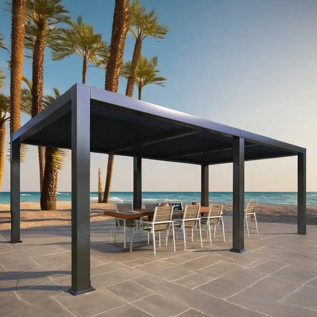 Garden Gazebo Aluminum Bioclimatic Louvered Pergola