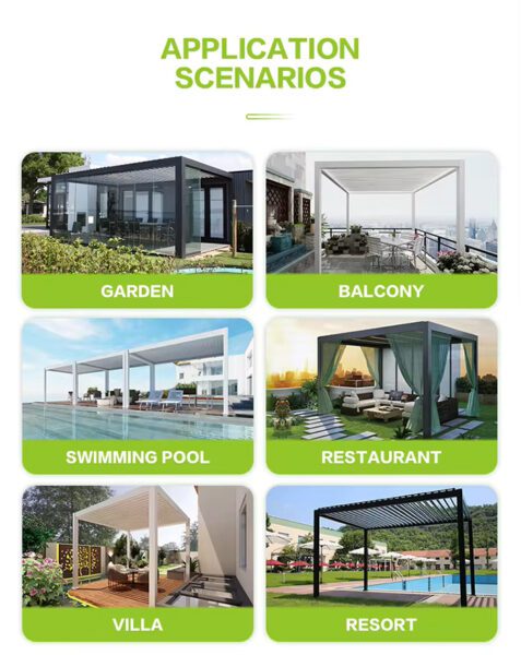 Garden Gazebo Aluminum Bioclimatic Louvered Pergola