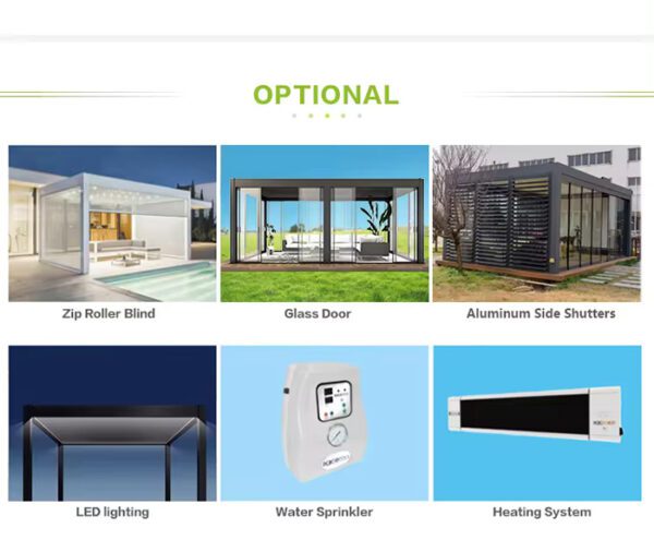 Garden Gazebo Aluminum Bioclimatic Louvered Pergola