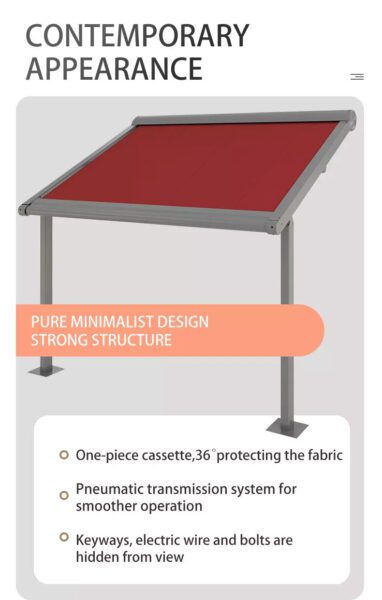 Motorized Fabric Retractable Skylight for Outdoor Canopy