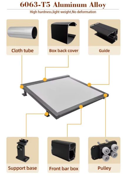 Motorized Fabric Retractable Skylight for Outdoor Canopy