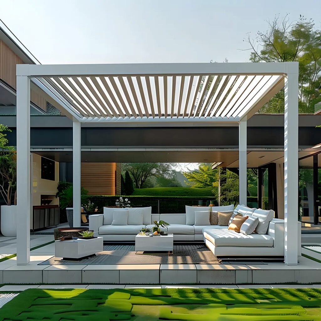 Outdoor Louvered Roof Sunshade Waterproof System Aluminium Pergola