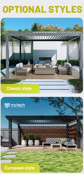 Remote Controlled with LED Lighting Louvered Pergola 