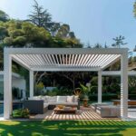 Remote Controlled with LED Lighting Louvered Pergola