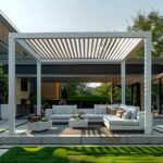 Remote Controlled with LED Lighting Louvered Pergola