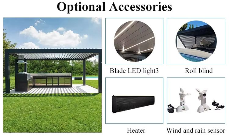 Electric Pergola Adjustable Louvered Roof System