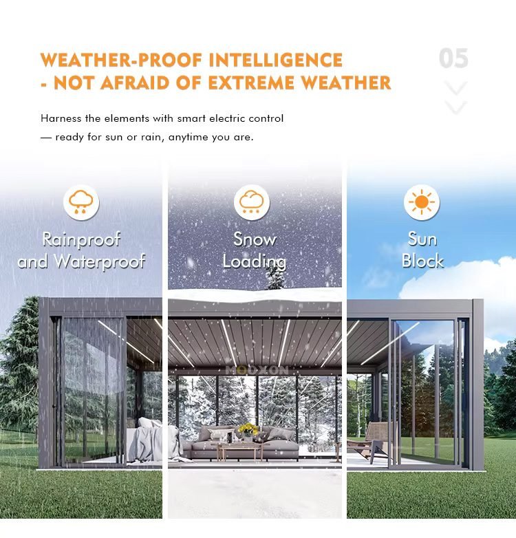 Waterproof Garden Motorized Outdoor Pergola