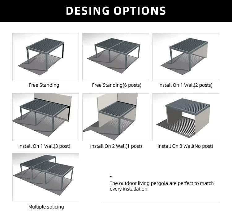 Waterproof Garden Motorized Outdoor Pergola