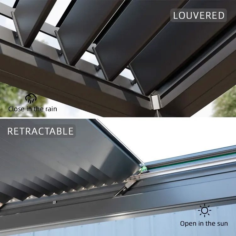Waterproof Garden Motorized Outdoor Pergola