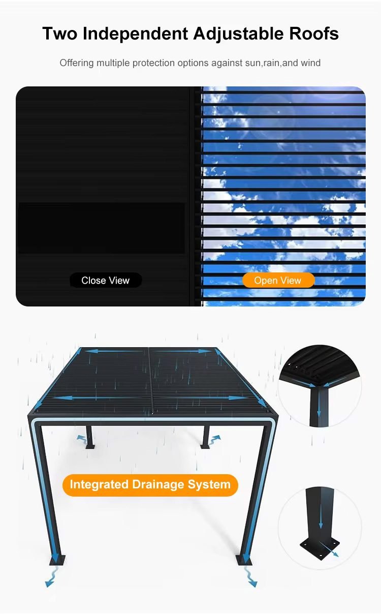 Premium Aluminum Louvered Pergola for Outdoor Garden