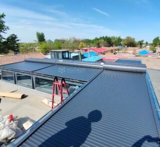 Horizontal Ceiling Aluminum Alloy Glass Roof Sunshade Roller Blinds