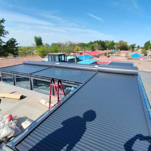 Horizontal Ceiling Aluminum Alloy Glass Roof Sunshade Roller Blinds