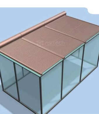 Horizontal Ceiling Aluminum Alloy Glass Roof Sunshade Roller Blinds