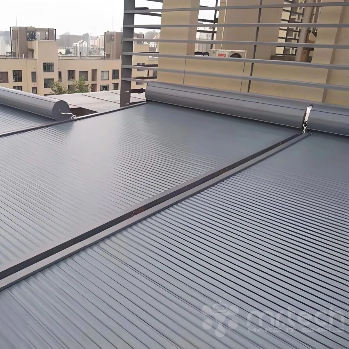 Horizontal Ceiling Aluminum Alloy Glass Roof Sunshade Roller Blinds