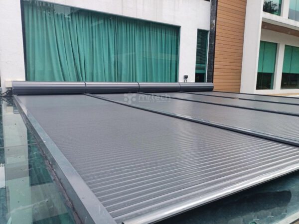 Horizontal Ceiling Aluminum Alloy Glass Roof Sunshade Roller Blinds