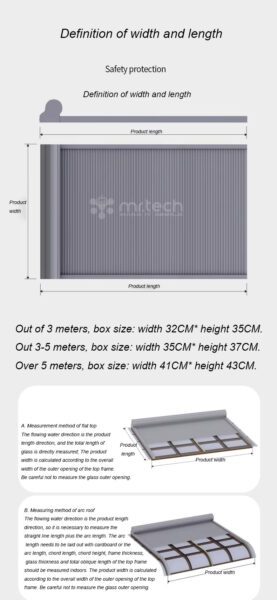 Horizontal Roller Shutter For Outdoor Glass Roof Sun Shading