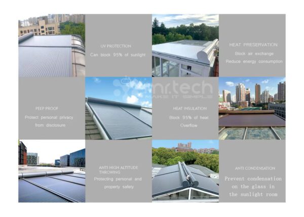 Horizontal Roller Shutter For Outdoor Glass Roof Sun Shading