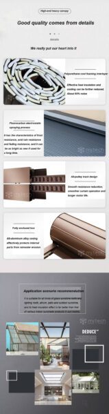 Horizontal Roller Shutter For Outdoor Glass Roof Sun Shading