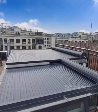 Skylight Glass Roof with Aluminum Horizontal Roller Shutters