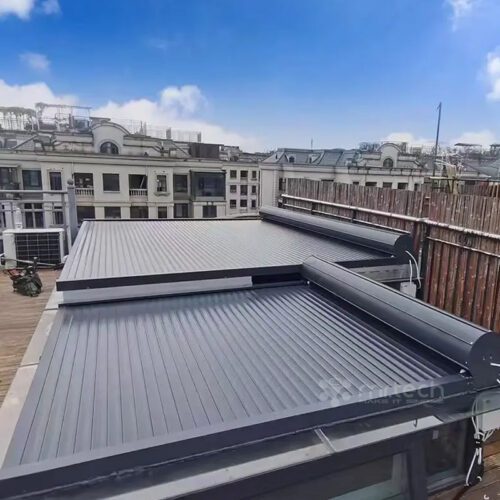 Skylight Glass Roof with Aluminum Horizontal Roller Shutters