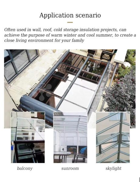 Skylight Glass Roof with Aluminum Horizontal Roller Shutters