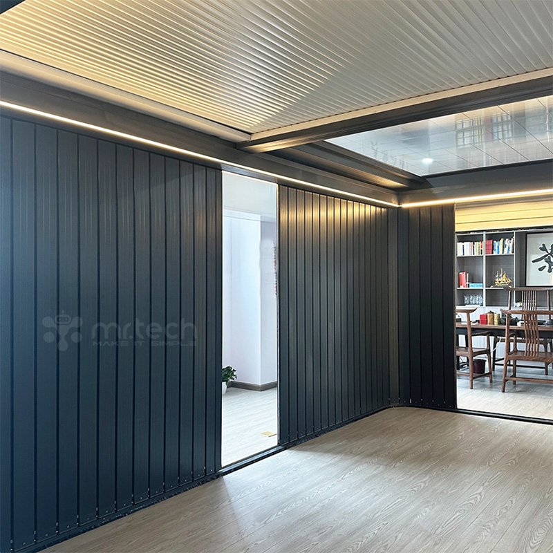 Aluminum Alloy Electric Automatic Side Sliding Shutter Door for Garage