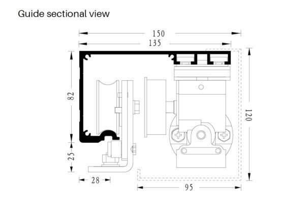 Frameless Automatic Sliding Glass Sensor Door With Motor System