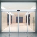 Frameless Automatic Sliding Glass Sensor Door With Motor System