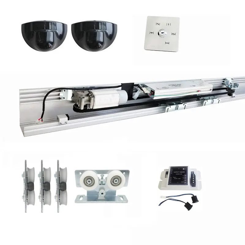 Frameless Automatic Sliding Glass Sensor Door With Motor System