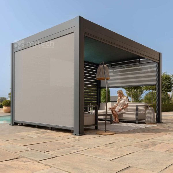 Motorized Alu Louver Pergola with Blinds For Outdoor Patio 3 X 4 Mtr