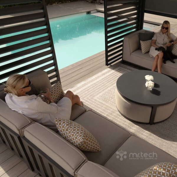 Motorized Alu Louver Pergola with Blinds For Outdoor Patio 3 X 4 Mtr