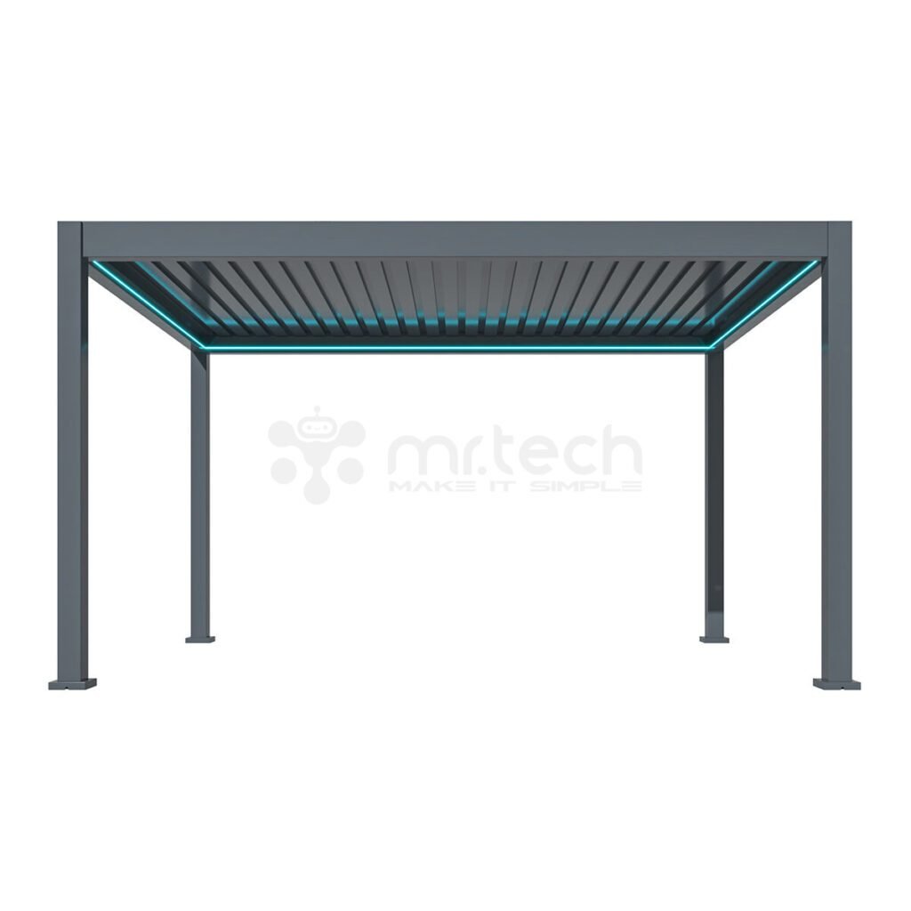 Motorized Alu Louver Pergola with Blinds For Outdoor Patio 3 X 4 Mtr