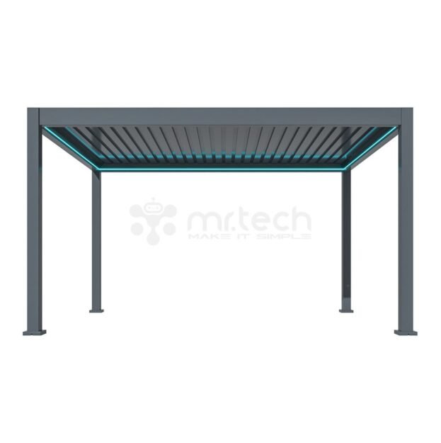 Motorized Alu Louver Pergola with Blinds For Outdoor Patio 3 X 4 Mtr