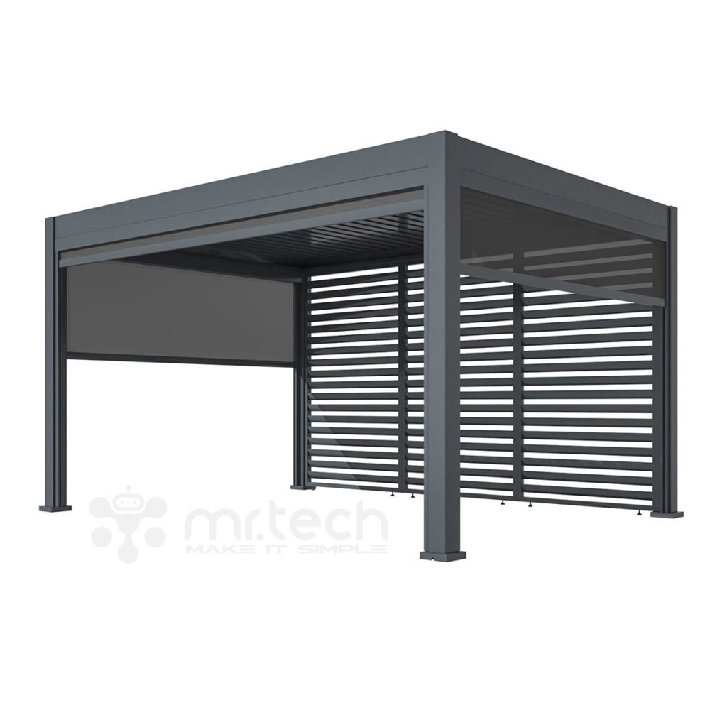 Motorized Alu Louver Pergola with Blinds For Outdoor Patio 3 X 4 Mtr