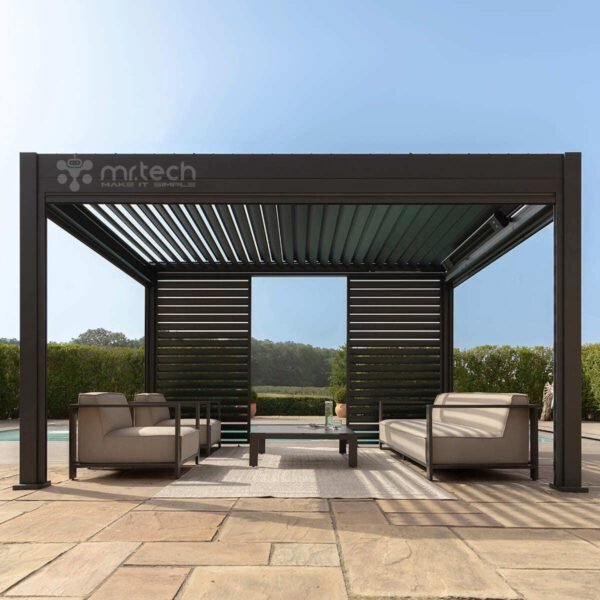 Motorized Alu Louver Pergola with Blinds For Outdoor Patio 3 X 4 Mtr