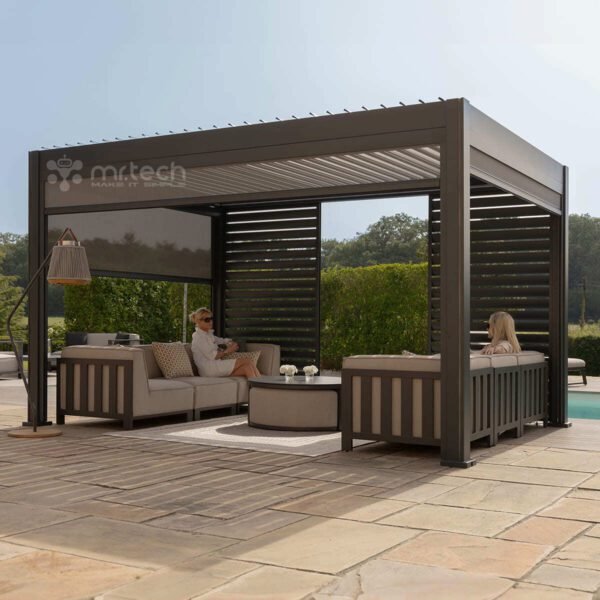 Motorized Alu Louver Pergola with Blinds For Outdoor Patio 3 X 4 Mtr
