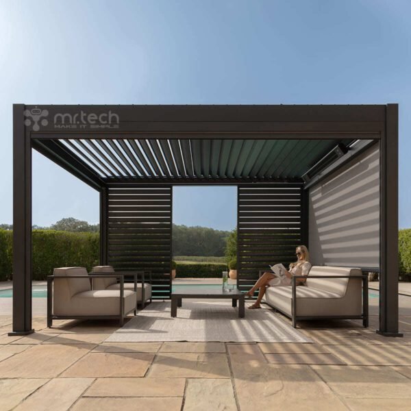 Motorized Alu Louver Pergola with Blinds For Outdoor Patio 3 X 4 Mtr