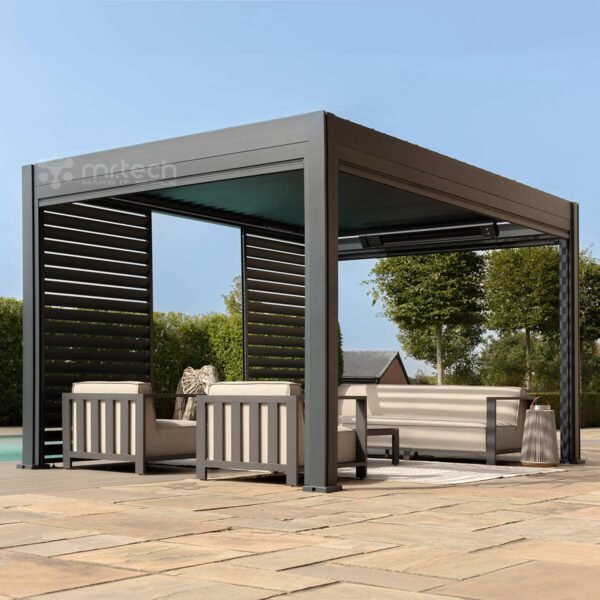 Motorized Alu Louver Pergola with Blinds For Outdoor Patio 3 X 4 Mtr