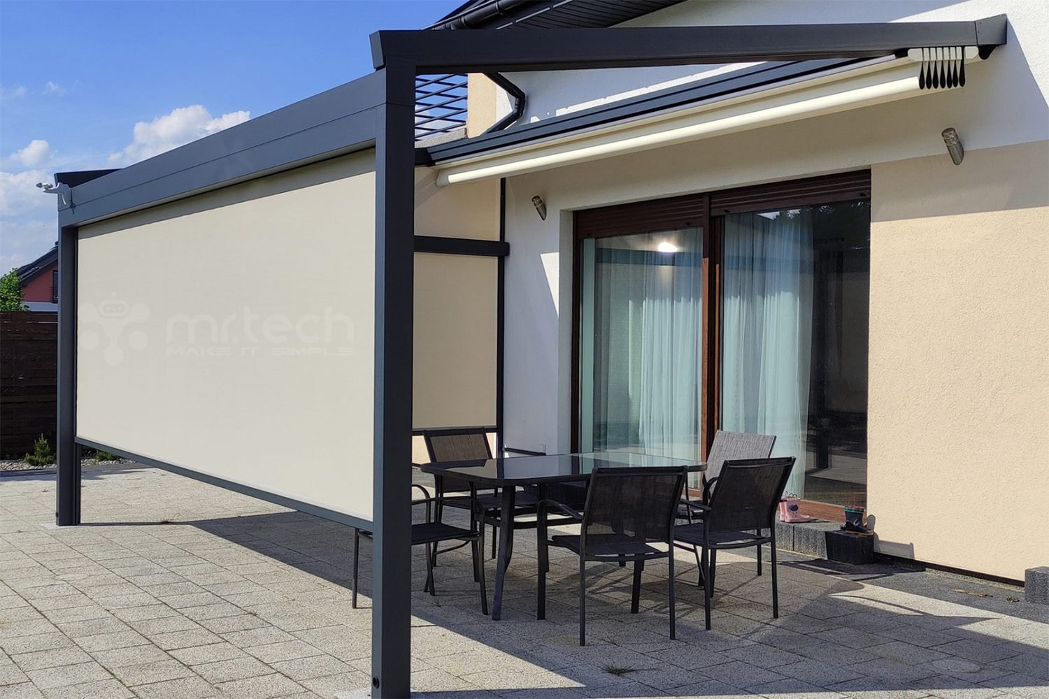Automatic Retractable PVC Blind Roof System