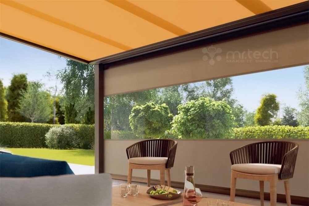 Motorized Auto Retractable Skylight Roof Blind for Outdoor 1