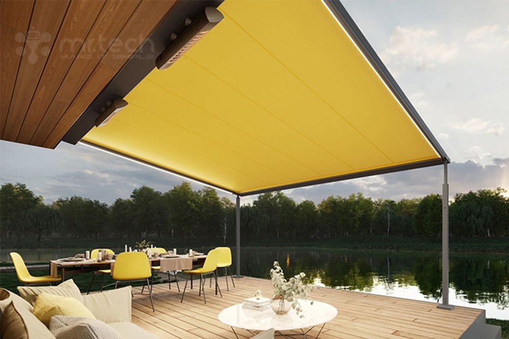 Motorized Auto Retractable Skylight Roof Blind for Outdoor 2