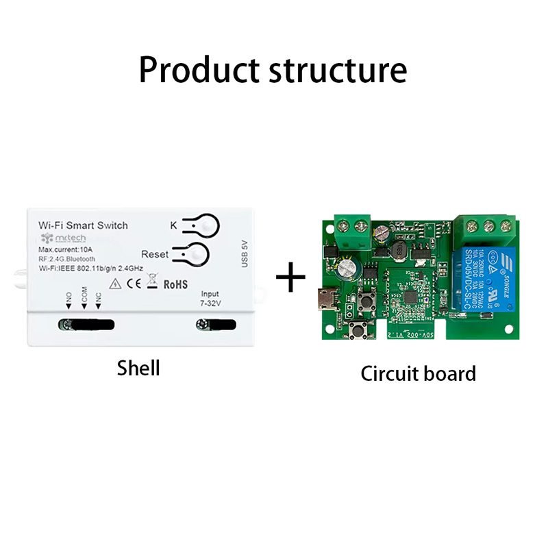 1CH Tuya WiFi Switch Button Single Relay Module Supports 7-32V with RF