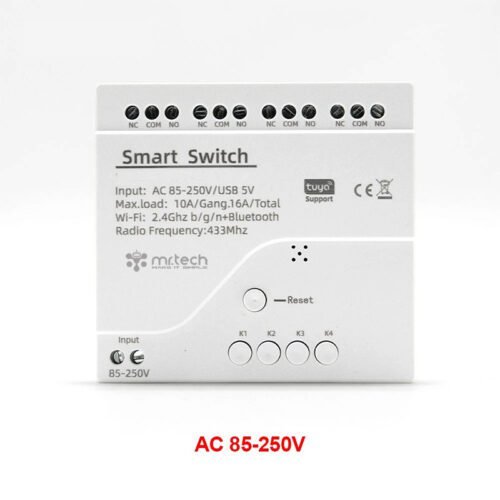 4CH WiFi Smart Switch Relay Module TUYA Smart Life App for Remote Control