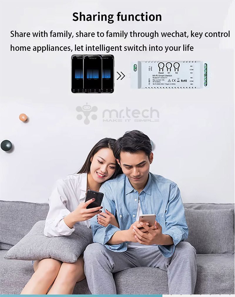 Smart Solutions 2 channels WiFi Wireless Switch Inching Self-Locking Relay Module