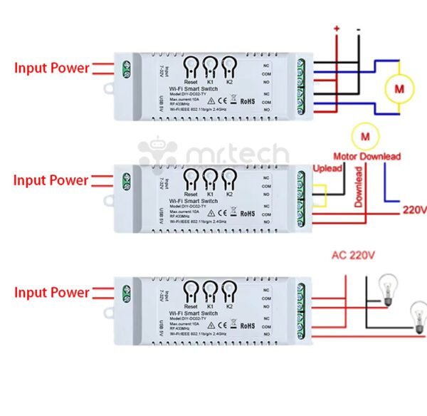 Smart Solutions 2 channels WiFi Wireless Switch Inching Self-Locking Relay Module