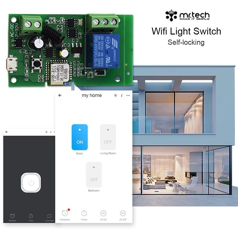 Tuya Smart Life WIFI Switch Smart Receiver 1CH Relay Module and RF Remote Control 2 1