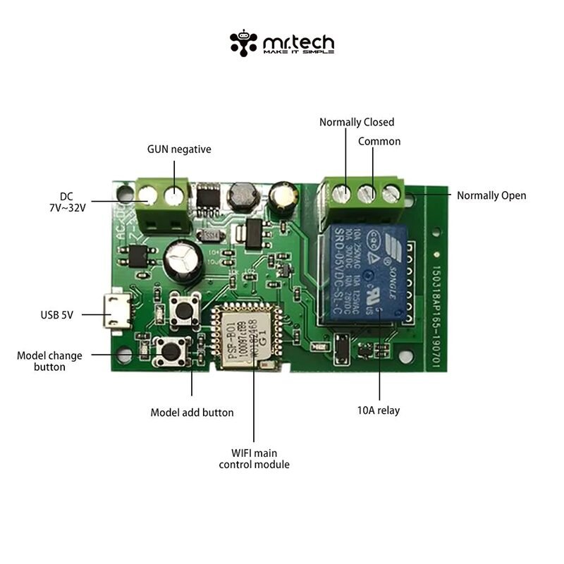 Tuya Smart Life WIFI Switch Smart Receiver 1CH Relay Module and RF Remote Control 4