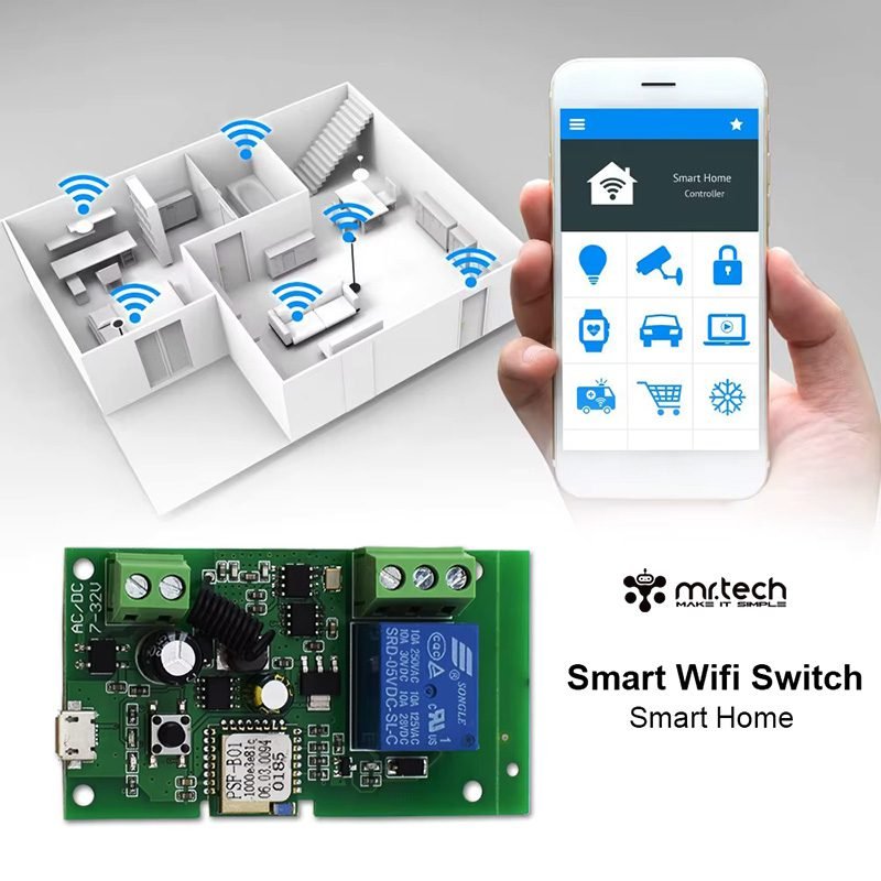 Tuya Smart Life WIFI Switch Smart Receiver 1CH Relay Module and RF Remote Control 5